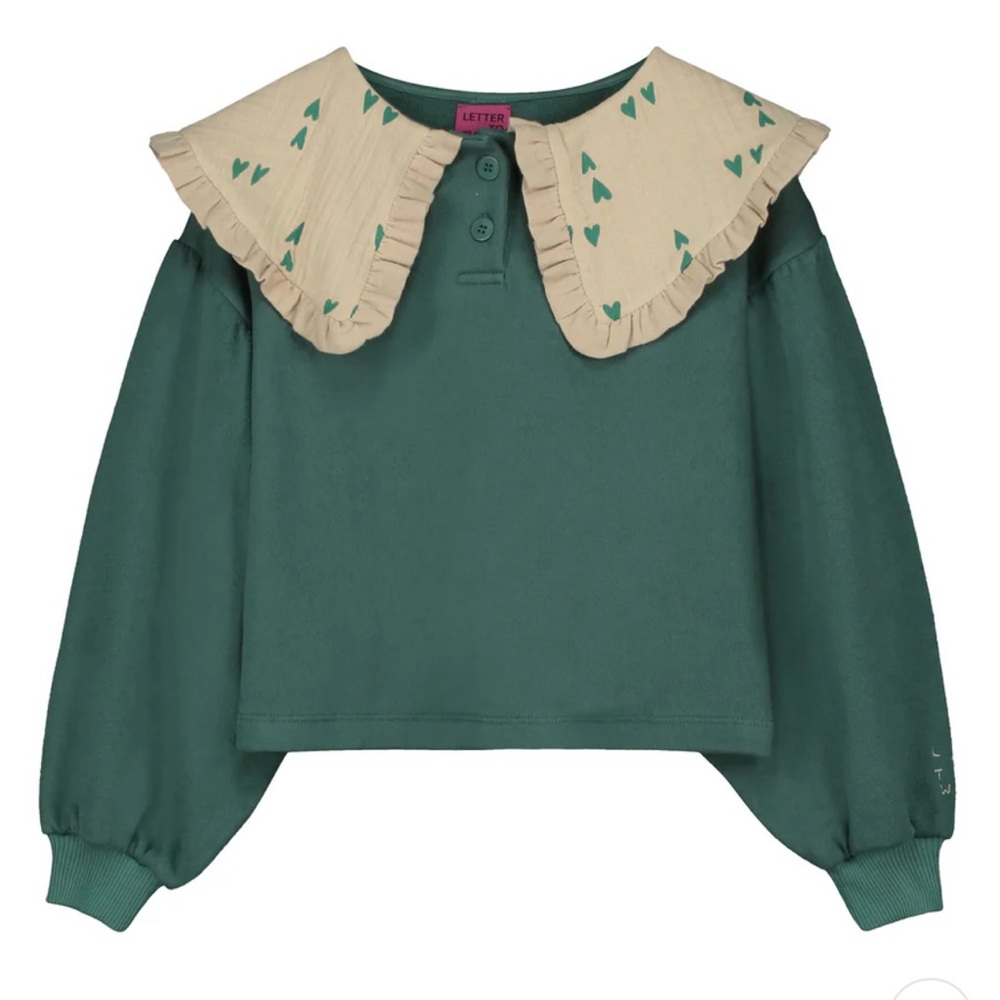 Letter To The World jade heart collared crop top